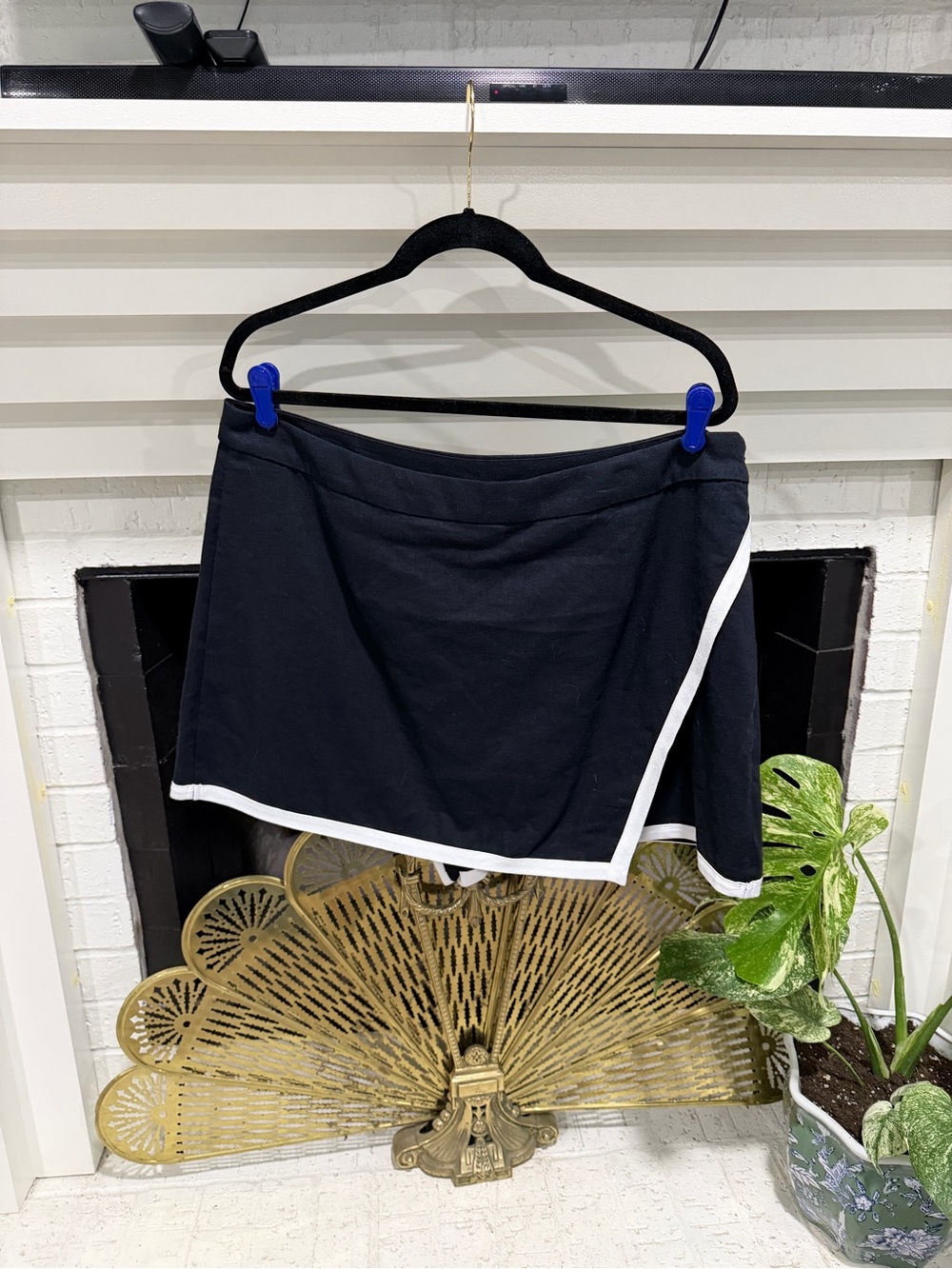Black Tennis Skort with White Trim